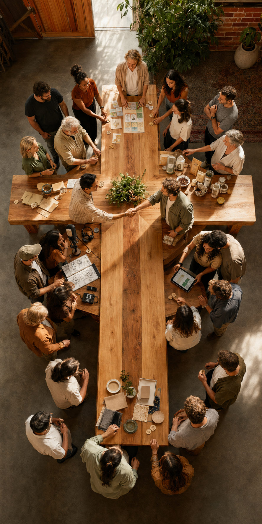 A cross on a table representing JustSow's story and mission